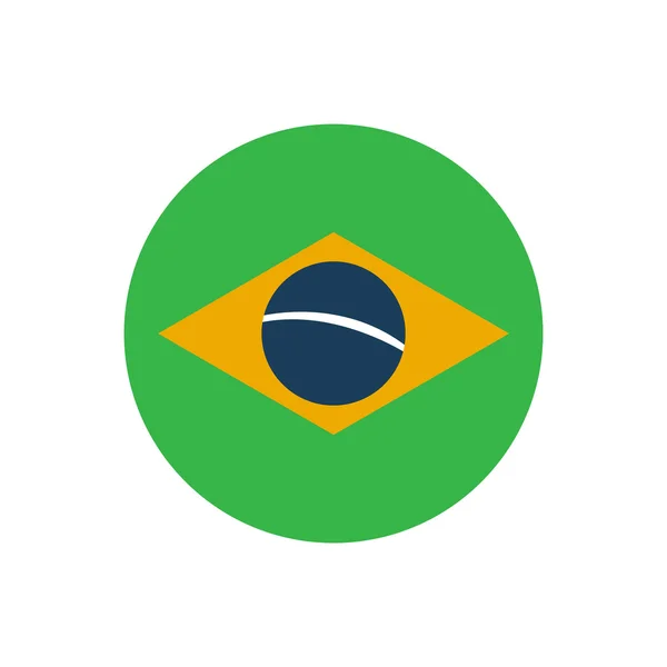 Icono plano sobre fondo blanco Bandera de Brasil — Vector de stock