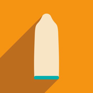 Düz gölge simgesi ve mobil uygulama prezervatif ile