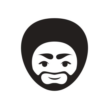 şık siyah-beyaz simge Hintli adam