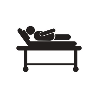 şık siyah-beyaz simge hasta hastane yatağında