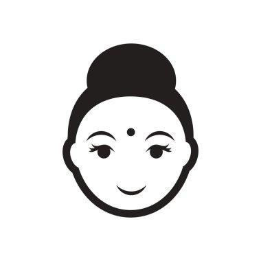 şık siyah-beyaz simge Kızılderili kadın