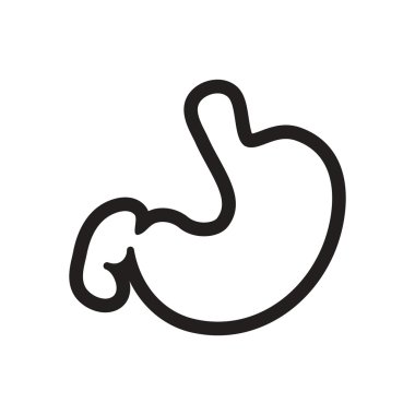 şık siyah-beyaz simge insan mide