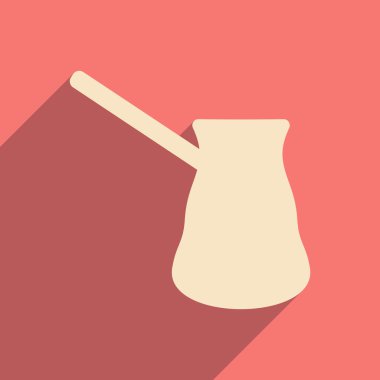 Gölge simgesi ve mobil uygulama ile düz kahve turk