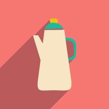 düz gölge simgesi ve mobil uygulama kahve makinesi ile