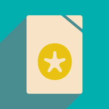 Düz gölge simgesi ve mobil applacation belgeleri ile