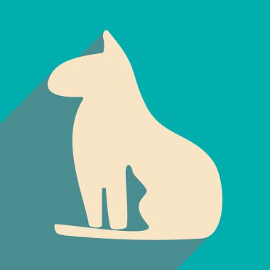 Düz gölge simgesi ve mobil uygulama Mısır kedi ile