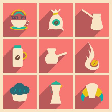 düz gölge kavramı ve mobil uygulama kahve molası