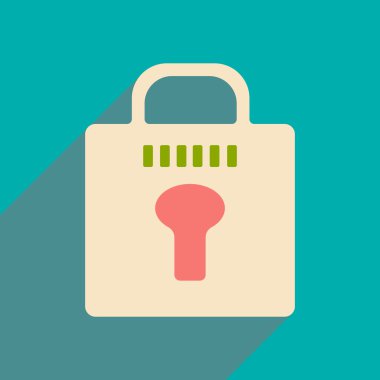 Düz gölge simgesi ve mobil applacation kilitleme ile