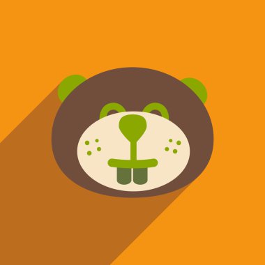 uzun gölge Kanada beaver ile düz simgesi