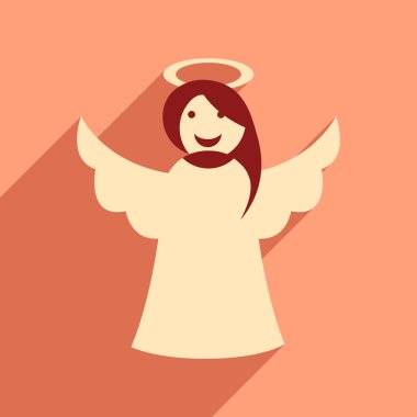 uzun gölge Noel meleği ile düz simgesi