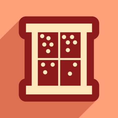 uzun gölge kar pencerenin dışında düz simgesi