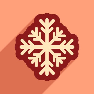 uzun gölge kış kar tanesi ile düz simgesi