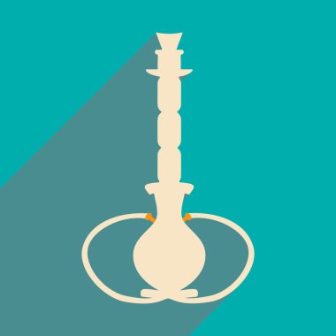 Düz gölge simgesi ve mobil uygulama nargile shisha ile