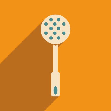 Düz gölge simgesi ve mobil uygulama kepçe ile