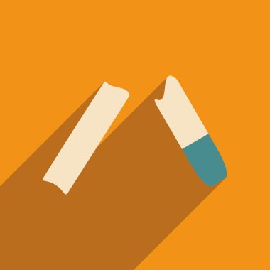 Düz gölge simgesi ve mobil uygulama sigarayla