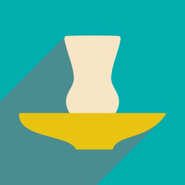 Düz gölge simgesi ve mobil uygulama cam Doğu ile