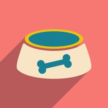 düz gölge simgesi ve mobil uygulama köpek yemliği