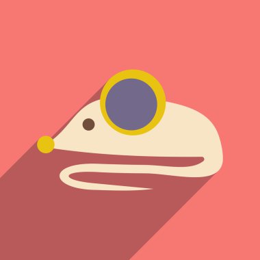 επίπεδη με σκιά εικονίδιο και κινητή εφαρμογή ποντίκι