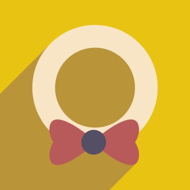 uzun gölge Noel çelenk ile düz simgesi