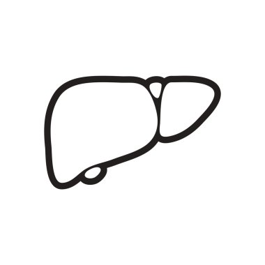 şık siyah-beyaz simge insan karaciğer