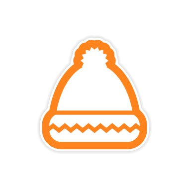 Kağıt etiket beyaz arka plan Santa şapka