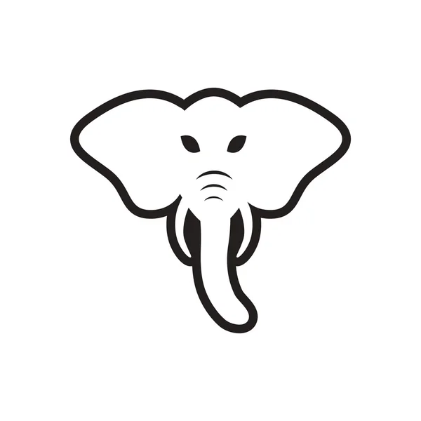 stylish black and white icon Indian elephant