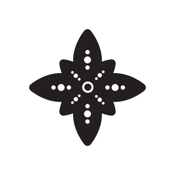 Elegante icona in bianco e nero simbolo indiano — Vettoriale Stock