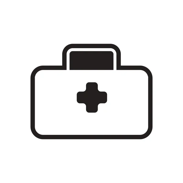 Élégante valise médicale icône noir et blanc — Image vectorielle