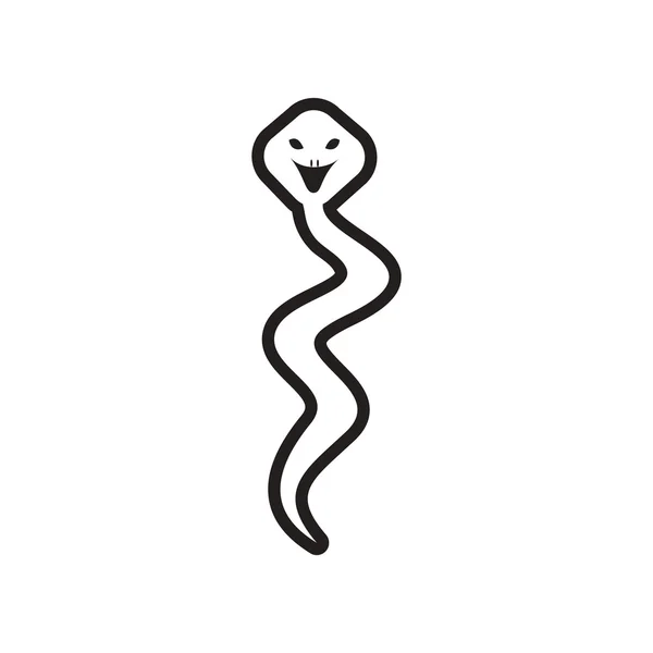 Icône noir et blanc élégant cobra indien — Image vectorielle