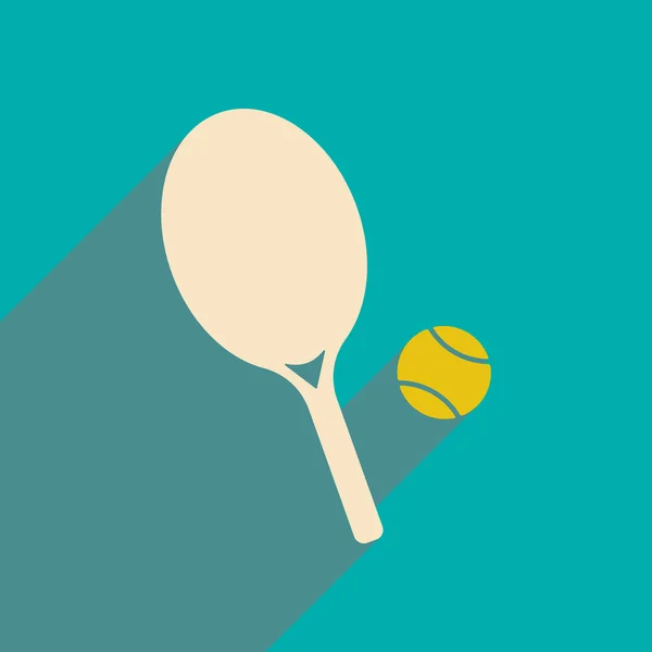 Flat with shadow icon and mobile applacation tennis