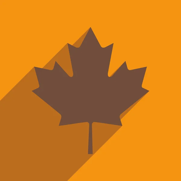 Επίπεδη εικόνα με πολύ σκιά Maple Leaf — Διανυσματικό Αρχείο