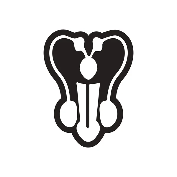 Stylish black and white icon male penis — Stok Vektör