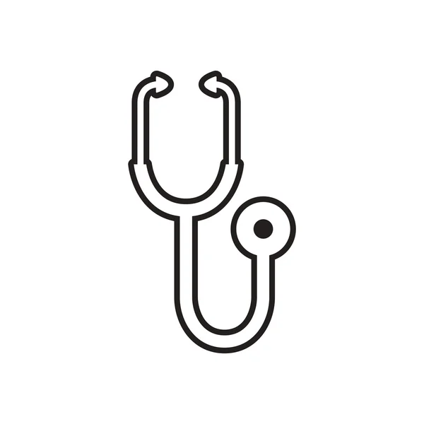 Стильный черно-белый икона медицинский стетоскоп — стоковый вектор