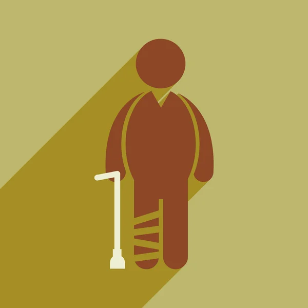Modern platt ikon med långa skugga folk ben fraktur — Stock vektor