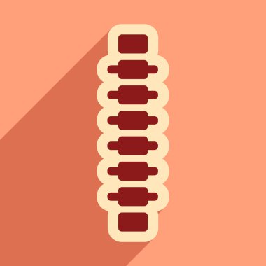 uzun gölge insan omurga düz simgesi