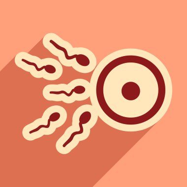 uzun gölge sperm ve yumurta ile düz simgesi