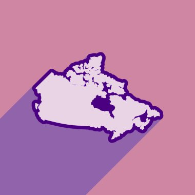 Kanada uzun gölge Haritası ile düz simgesi