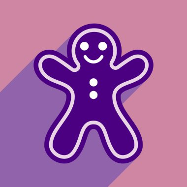 uzun gölge Noel tatlım-kek ile düz simgesi