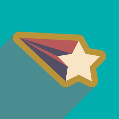 uzun gölge Noel yıldızı ile düz simgesi