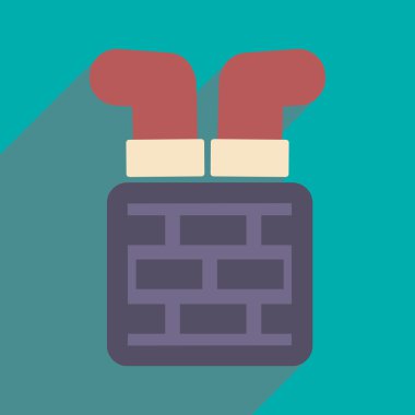 düz uzun gölge Santa kanal simgesiyle