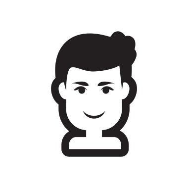 Siyah ve beyaz style erkek saç düz simgesi