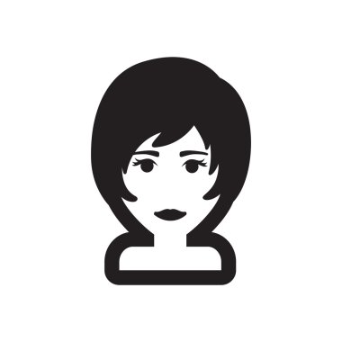 Düz kutsal kişilerin resmi içinde siyah ve beyaz stil womens saç kesimi