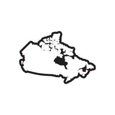 Kanada Haritası şık siyah-beyaz simgesi