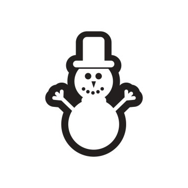 düz kutsal kişilerin resmi içinde siyah ve beyaz kardan adam