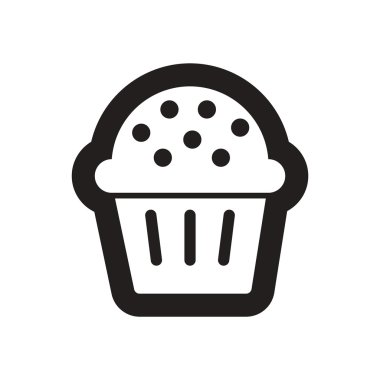 siyah ve beyaz pasta düz simgesi