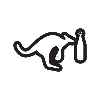 tarzı siyah beyaz simgesi kanguru boksör