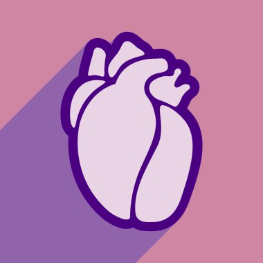 İnsan kalbi düz stilde simgesi