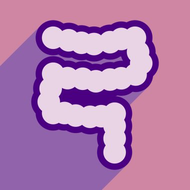 Düz stil içinde insan oniki parmak bağırsağı simgesi