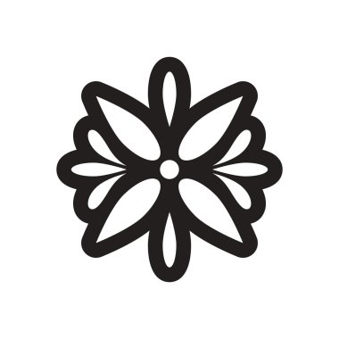 Stil siyah beyaz simgesi Arapça çiçek logosu