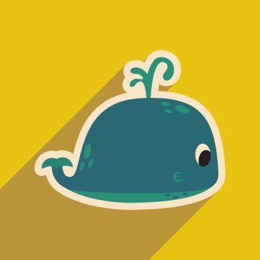 uzun gölge balina çeşme ile düz simgesi